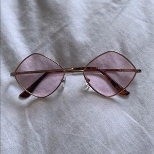 Rose Shaded Glasses with Gold Accent